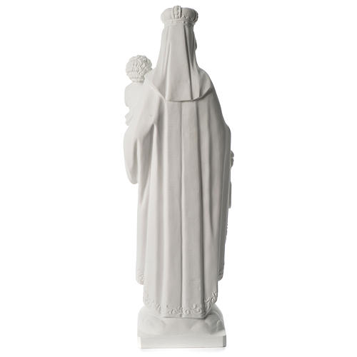 Our Lady of Mount Carmel in white synthetic marble 80 cm 5