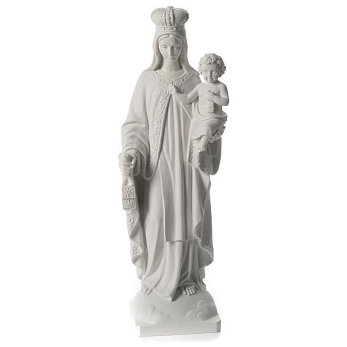 Matka Boża z Góry Karmel marmur syntetyczny biały 80 cm 1