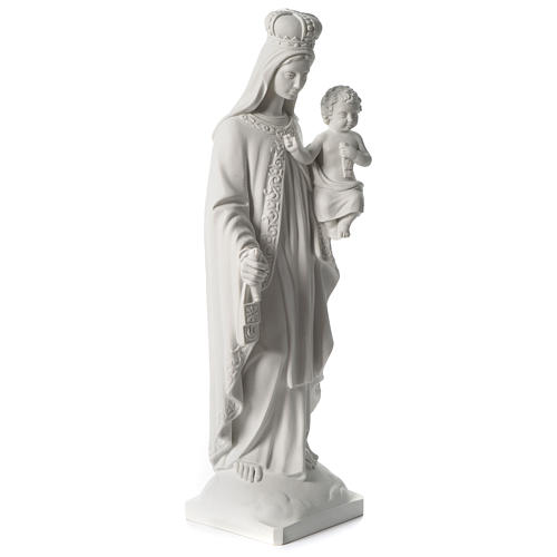 Our Lady of Mount Carmel white composite marble statue 31 inches 4