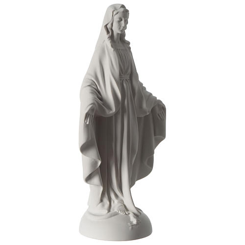 Our Lady of Miracles statue in Carrara marble dust 40 cm 4