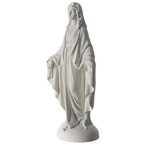 Our Lady of Graces white composite marble statue 16 inches 3