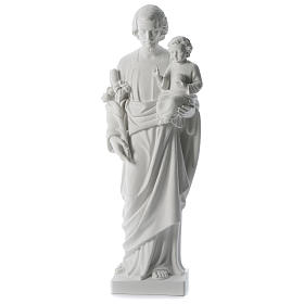 Saint Joseph in white marble dust 80 cm