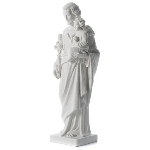 Saint Joseph in white marble dust 80 cm 4