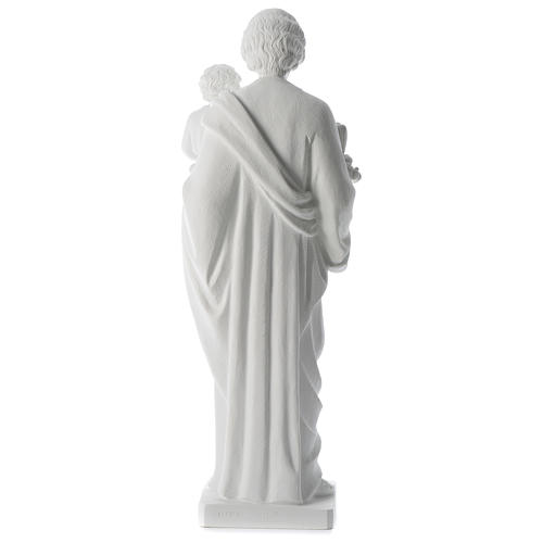 Saint Joseph in white marble dust 80 cm 5
