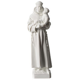 Saint Anthony of Padua in white composite marble statue 8 inc