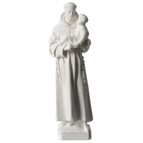 Saint Anthony of Padua in white composite marble statue 8 inc 1
