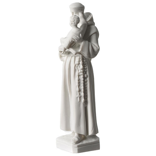 Saint Anthony of Padua in white composite marble statue 8 inc 3