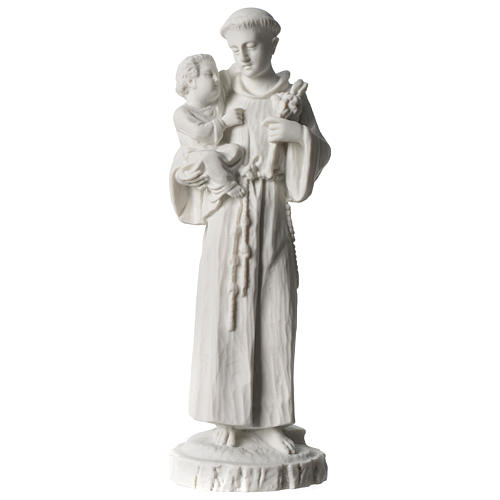 Saint Antoine de Padoue marbre blanc synthétique 24 cm 1