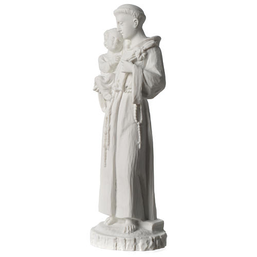 Saint Antoine de Padoue marbre blanc synthétique 24 cm 3