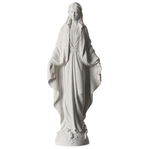 Statue Vierge Miraculeuse poudre de marbre blanc 45 cm 1