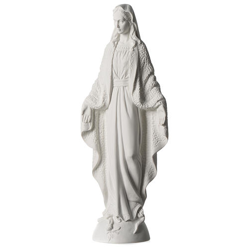 Statue Vierge Miraculeuse poudre de marbre blanc 45 cm 3