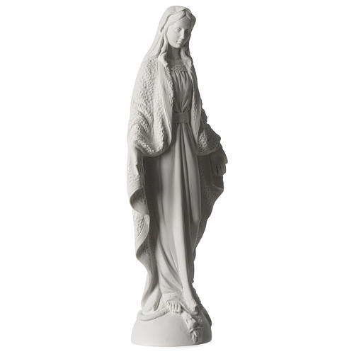 Statua Madonna Miracolosa polvere di marmo bianco 45 cm 4