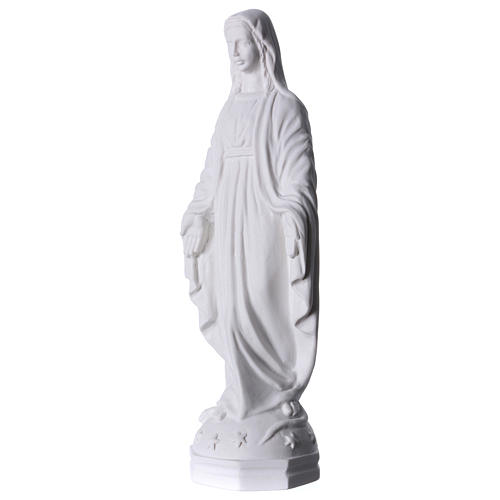 Our Lady of Miracles in white Carrara marble dust 30 cm 2