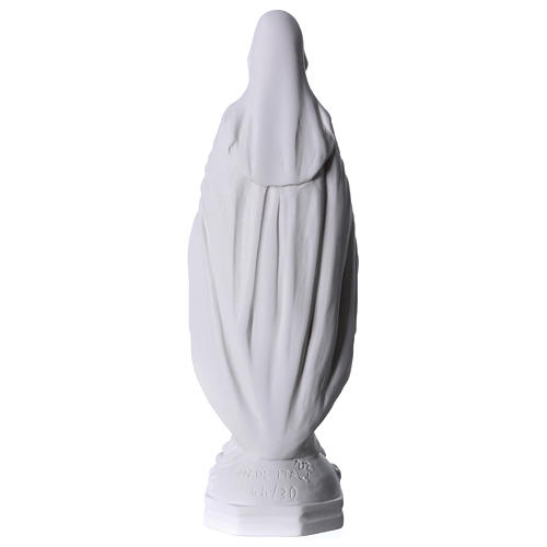 Our Lady of Miracles in white Carrara marble dust 30 cm 4