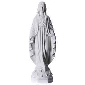 Virgen Milagrosa polvo de mármol blanco Carrara 30 cm