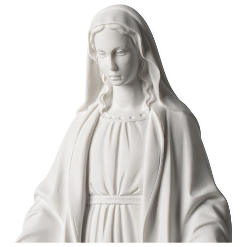 Our Lady of Miracles statue 35 cm in synthetic white Carrara marble dust 2