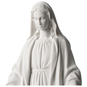Virgen Milagrosa mármol sintético blanco Carrara 35 cm
