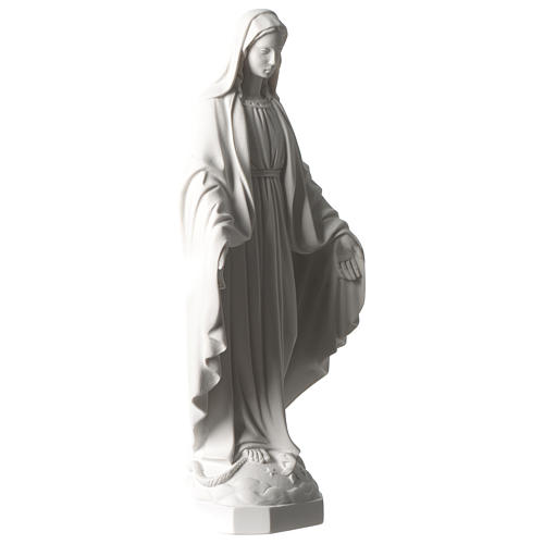 Virgen Milagrosa mármol sintético blanco Carrara 35 cm 4
