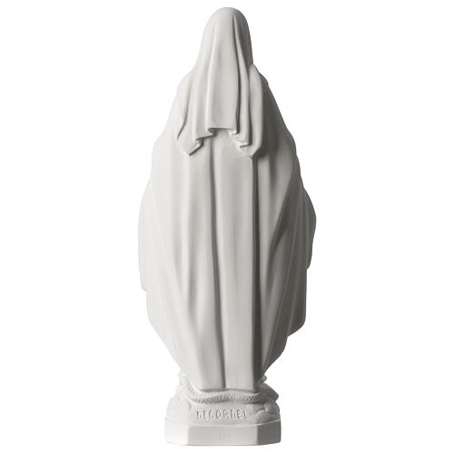 Virgen Milagrosa mármol sintético blanco Carrara 35 cm 5