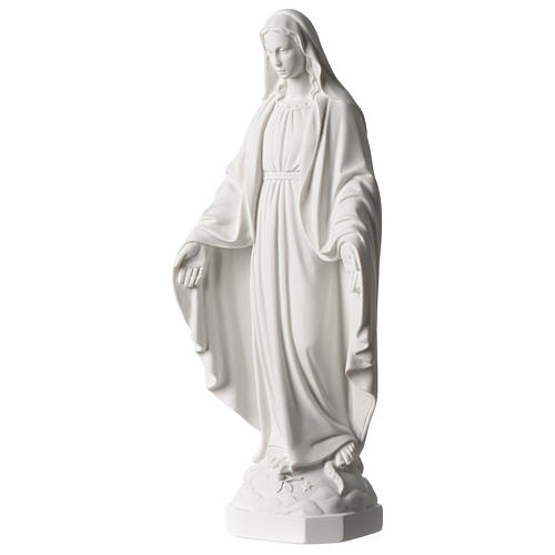 Our Lady of Graces statue in composite white Carrara marble 14" 3
