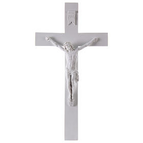 Crucifix in white composite marble 19.5 inc