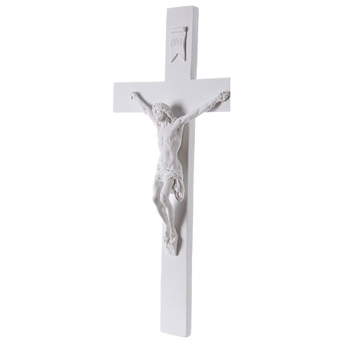 Crucifix in white composite marble 19.5 inc 4