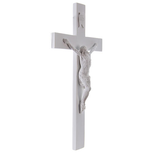 Crucifix in white composite marble 19.5 inc 5