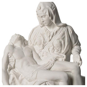 Statua Pietà di Michelangelo marmo sintetico bianco 25 cm