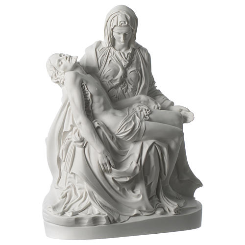 Pieta statue of Michelangelo in white synthetic marble 40 cm 4