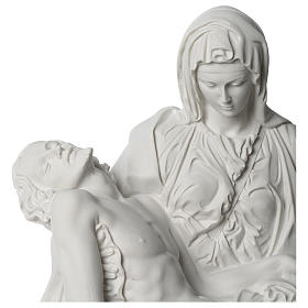 Statue Pietà de Michel-Ange marbre synthétique blanc 40 cm