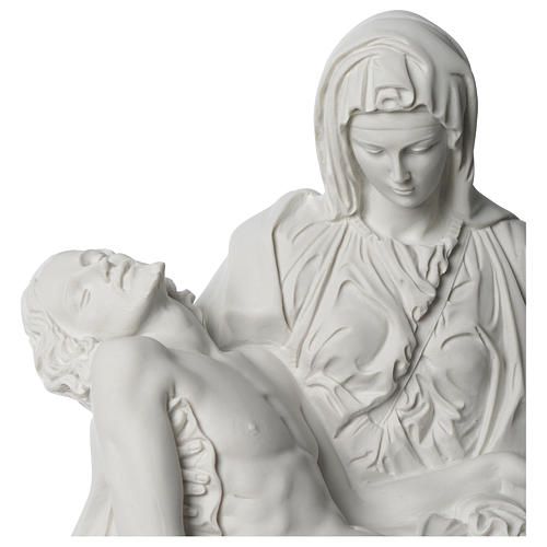 Statue Pietà de Michel-Ange marbre synthétique blanc 40 cm 2