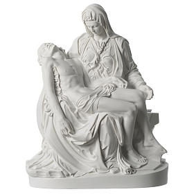 Statua Pietà di Michelangelo marmo sintetico bianco 40 cm