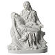 Statua Pietà di Michelangelo marmo sintetico bianco 40 cm s1