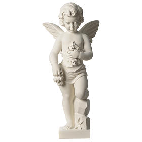 Engel mit Blumen 45cm Kunstmarmor