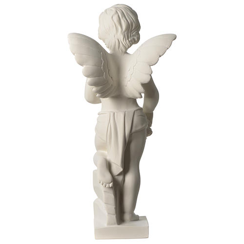 Engel mit Blumen 45cm Kunstmarmor 5