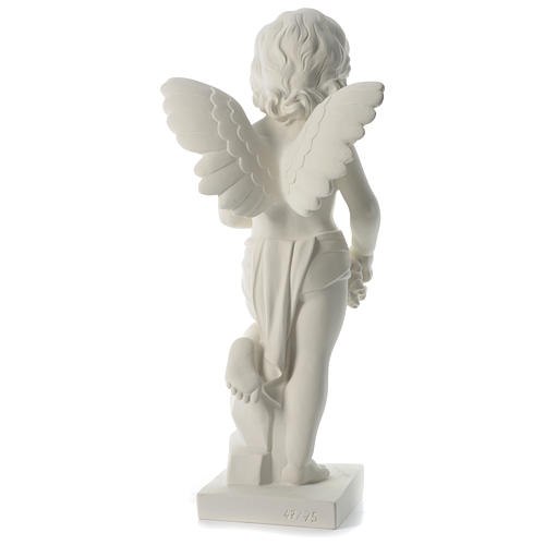 Angel with flowers white composite marble statue 29.5 inc 5