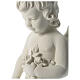 Angel with flowers white composite marble statue 29.5 inc s2