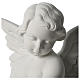 Angel statue with rose in white synthetic Carrara marble 50 cm s2