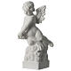Angel statue with rose in white synthetic Carrara marble 50 cm s3