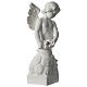 Angel statue with rose in white synthetic Carrara marble 50 cm s4