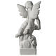 Angel statue with rose in white synthetic Carrara marble 50 cm s5
