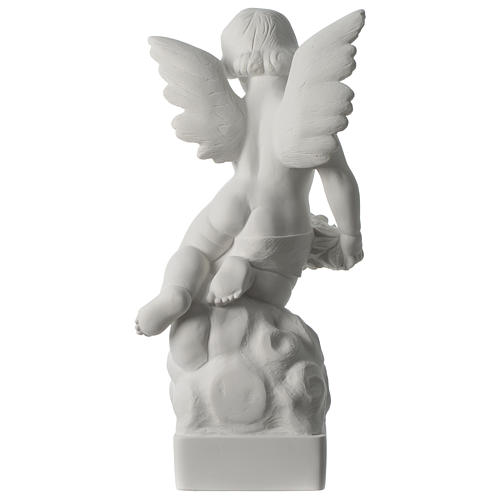 Aniołek z różą marmur syntetyczny biały z Carrary 50 cm 5