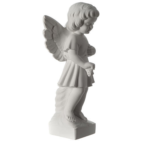 Angel with flowers composite marble statue 19 inc 4