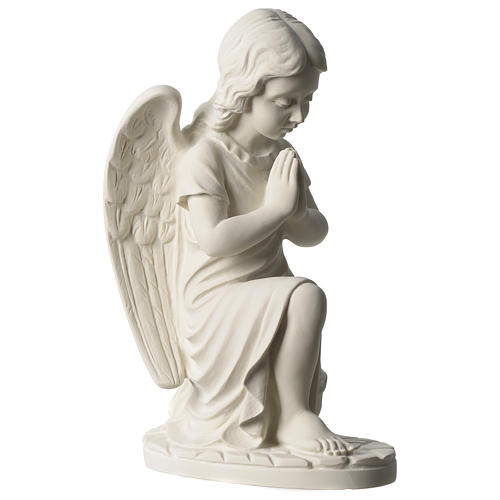 Angel in white Carrara marble 34 cm right 4