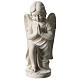 Angel in white Carrara marble 34 cm right s1