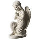 Angel in white Carrara marble 34 cm right s3