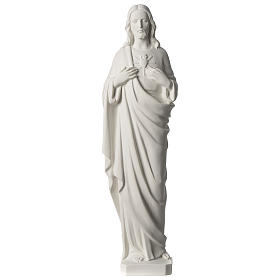 Sacro Cuore di Gesù 53 cm polvere di marmo bianco