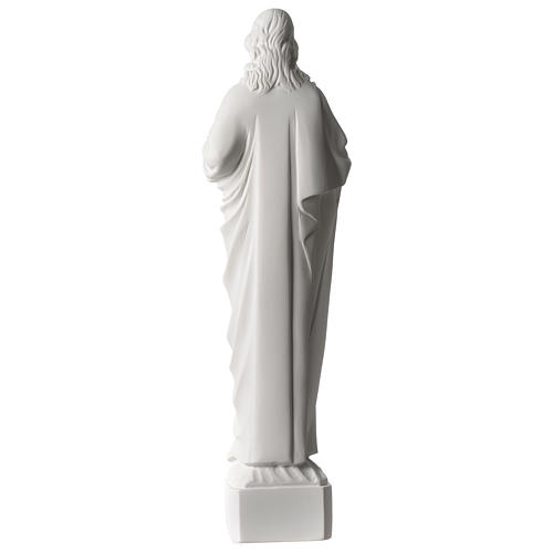 Sacred Heart of Jesus 45 cm in white Carrara marble dust 5