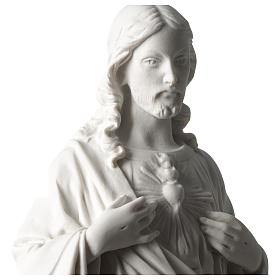 Sagrado Corazón de Jesús 45 cm polvo de mármol blanco