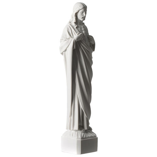 Sacro Cuore di Gesù 45 cm polvere di marmo bianco 4
